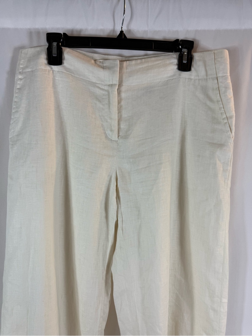 Grace Elements White 100% Linen Wide Leg Pants Size: 12 - Picture 3 of 11